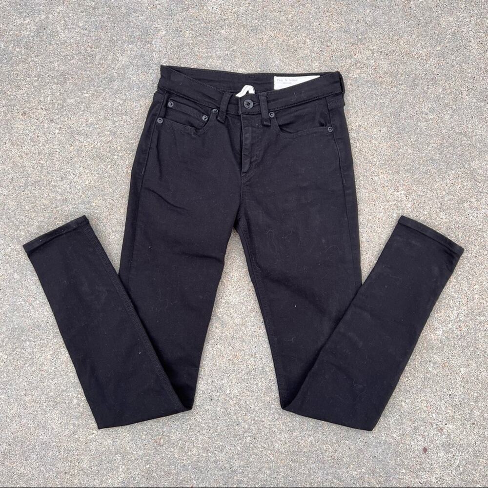 Rag and Bone New York CATE mid rise skinny jeans black Size 24